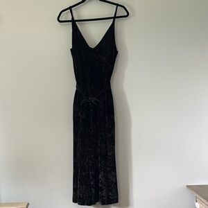 Frank & Oak Black Velvet Jumpsuit